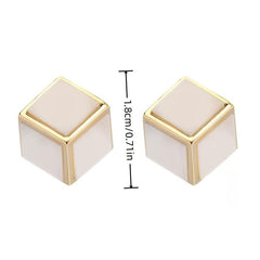 Solid Geometry Stud Earrings Squares Female Earrings