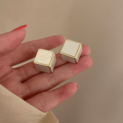 Solid Geometry Stud Earrings Squares Female Earrings