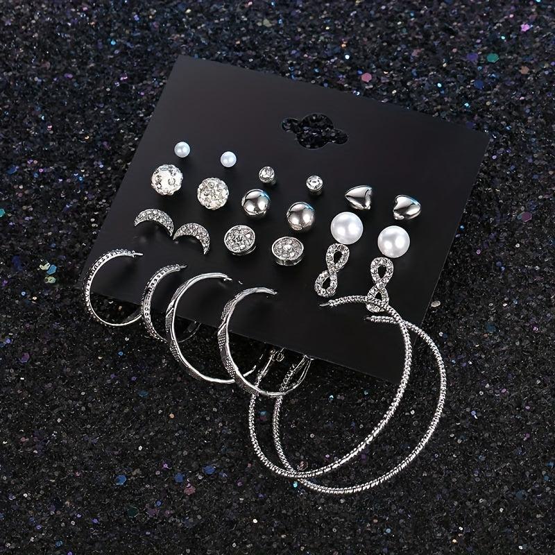 Moon Star Earrings Set For Women