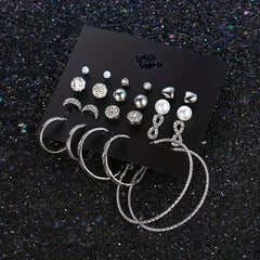 Moon Star Earrings Set For Women