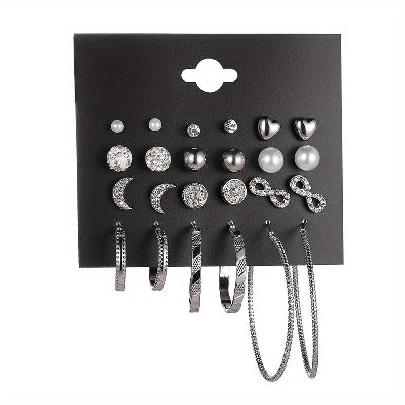 Moon Star Earrings Set For Women