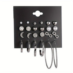Moon Star Earrings Set For Women