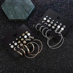 Moon Star Earrings Set For Women