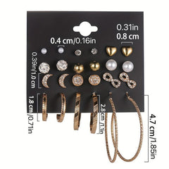 Moon Star Earrings Set For Women