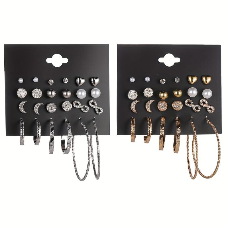 Moon Star Earrings Set For Women