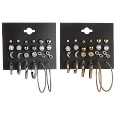 Moon Star Earrings Set For Women