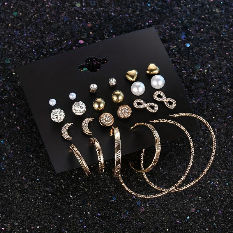 Moon Star Earrings Set For Women