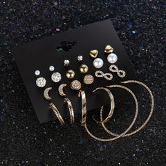 Moon Star Earrings Set For Women