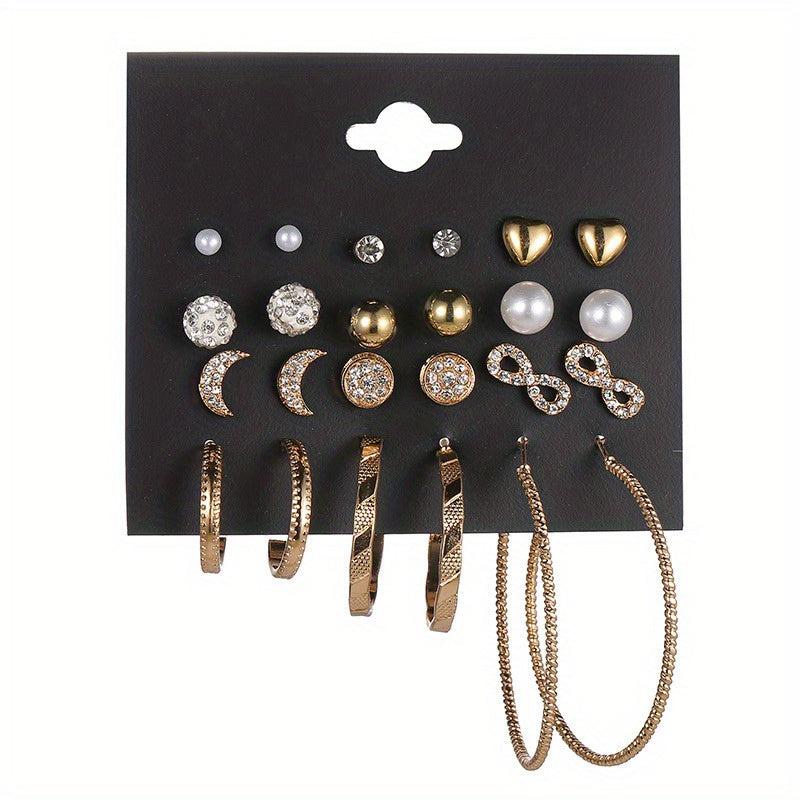 Moon Star Earrings Set For Women