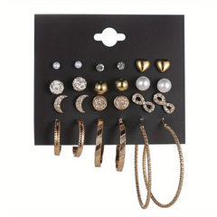 Moon Star Earrings Set For Women