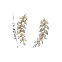 Sparkling Rhinestone Wheat Ear Clip Earrings for Women