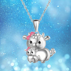 Calf Necklace Mother Calf And Child Pendant Animal Girls Jewelry