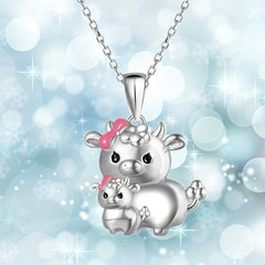 Calf Necklace Mother Calf And Child Pendant Animal Girls Jewelry