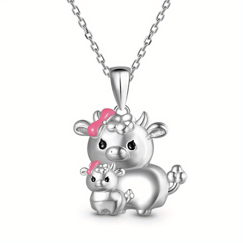 Calf Necklace Mother Calf And Child Pendant Animal Girls Jewelry