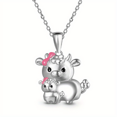 Calf Necklace Mother Calf And Child Pendant Animal Girls Jewelry