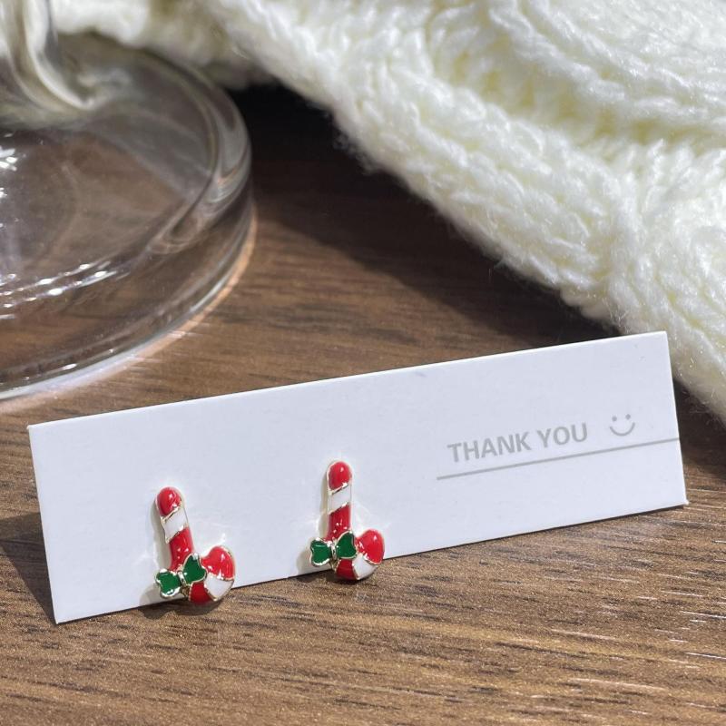 Women's Xmas 925 Silver Reindeer Tree Earrings Sweet Candy Creative