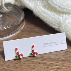 Women's Xmas 925 Silver Reindeer Tree Earrings Sweet Candy Creative
