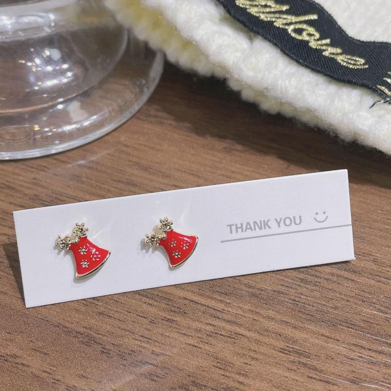 Women's Xmas 925 Silver Reindeer Tree Earrings Sweet Candy Creative