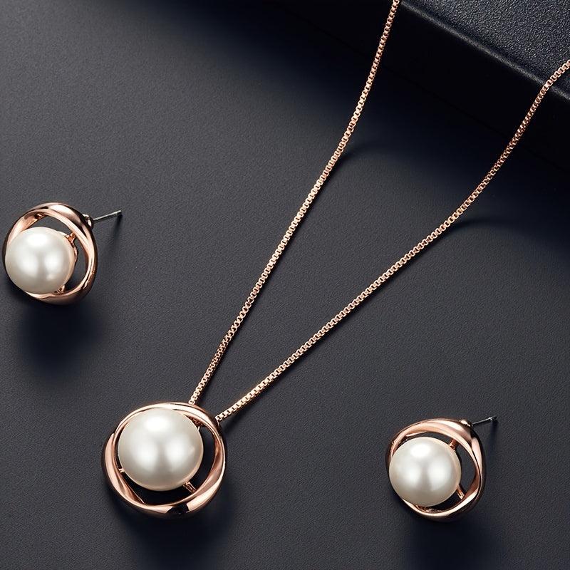 Halloween Jewelry Set Pearl Pendant Necklace Earrings