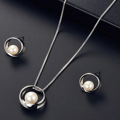 Halloween Jewelry Set Pearl Pendant Necklace Earrings