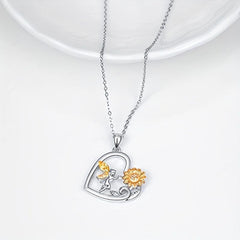 Heart Shaped Necklace And Elf Flower Pendant - Christmas Toy Gift