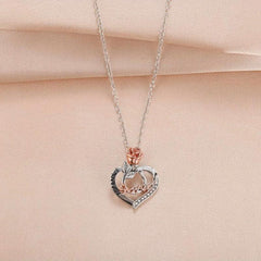Heart Shaped Pendant Necklace Rose Jewelry Couple Holiday Gift