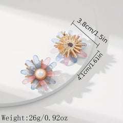 Fairy Style 3D Floral Pearl Earrings