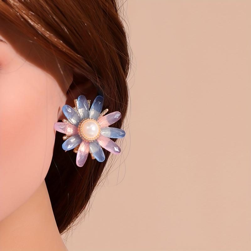 Fairy Style 3D Floral Pearl Earrings
