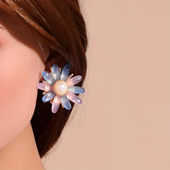 Fairy Style 3D Floral Pearl Earrings