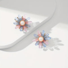 Fairy Style 3D Floral Pearl Earrings