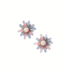 Fairy Style 3D Floral Pearl Earrings