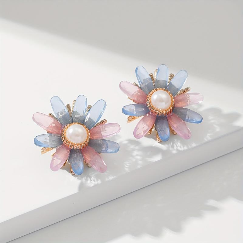 Fairy Style 3D Floral Pearl Earrings