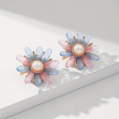 Fairy Style 3D Floral Pearl Earrings