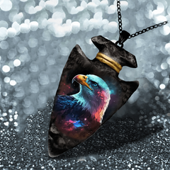 Eagle Pattern Necklace Geometric Triangle Pendant Halloween Gift
