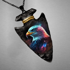 Eagle Pattern Necklace Geometric Triangle Pendant Halloween Gift