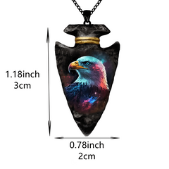Eagle Pattern Necklace Geometric Triangle Pendant Halloween Gift