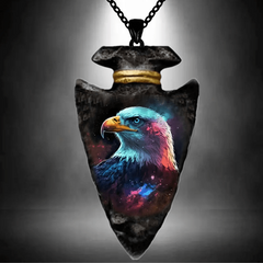 Eagle Pattern Necklace Geometric Triangle Pendant Halloween Gift