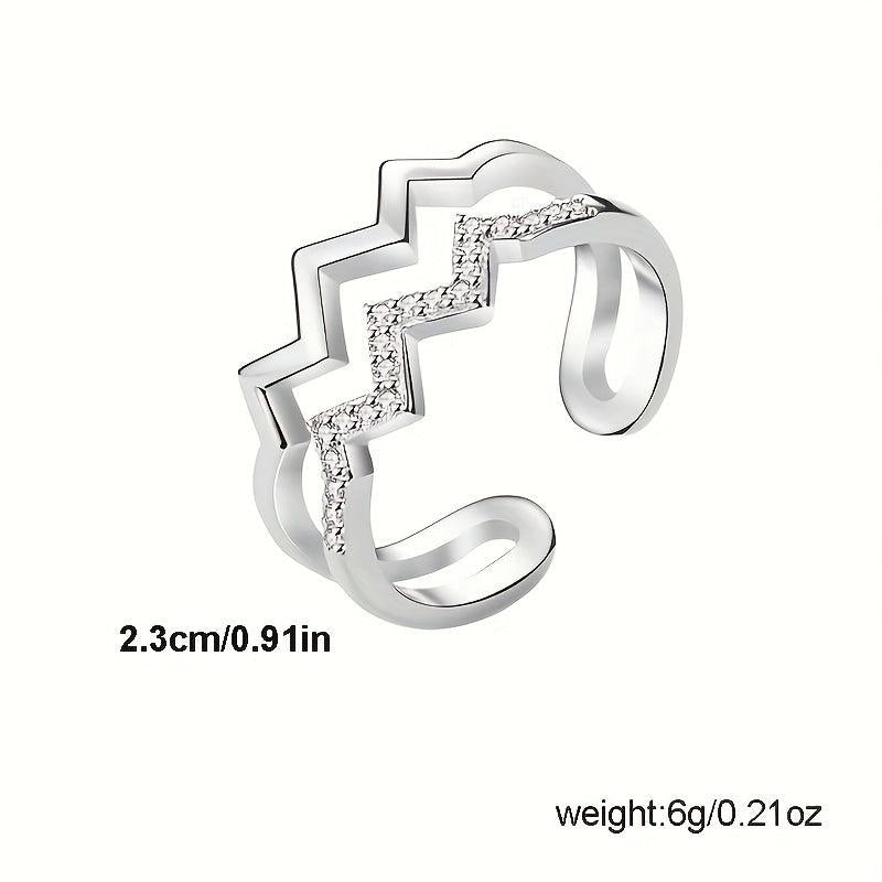 Heartwarming Double Layered Adjustable Ring Jewelry Gift