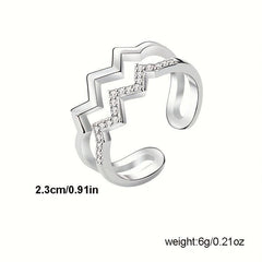 Heartwarming Double Layered Adjustable Ring Jewelry Gift