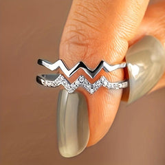 Heartwarming Double Layered Adjustable Ring Jewelry Gift