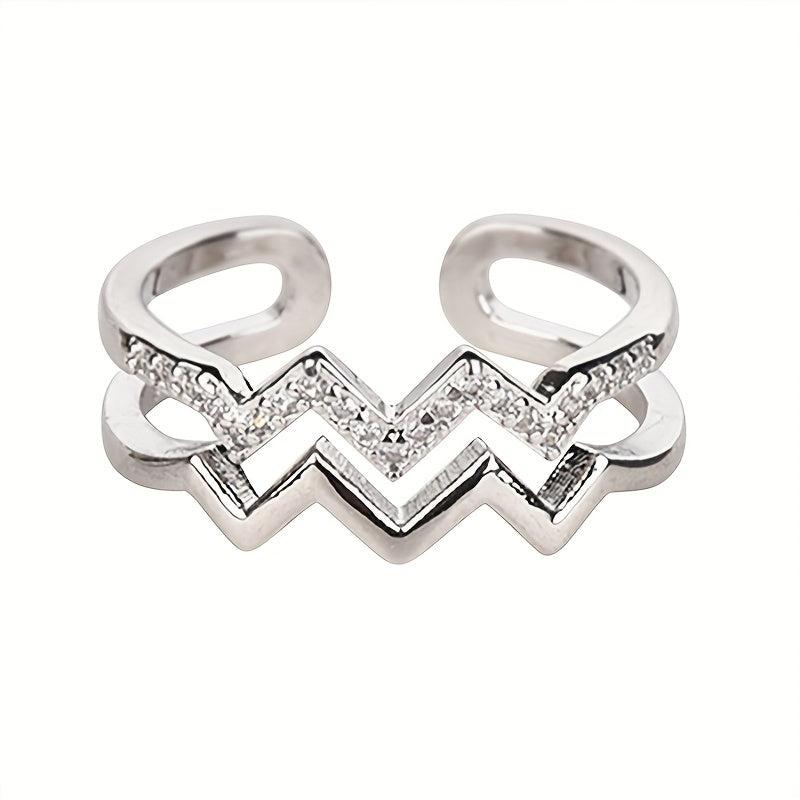 Heartwarming Double Layered Adjustable Ring Jewelry Gift