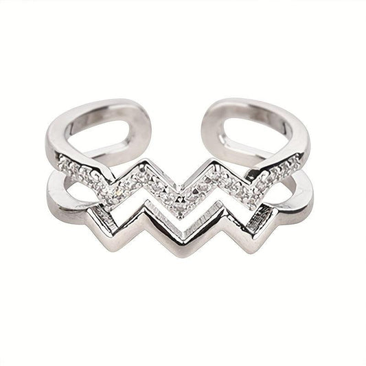 Heartwarming Double Layered Adjustable Ring Jewelry Gift