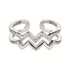 Heartwarming Double Layered Adjustable Ring Jewelry Gift