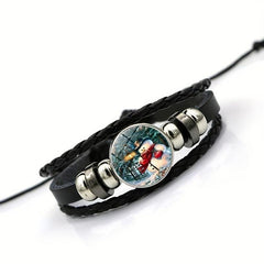 Christmas Snowman Bracelet with Gemstone Inlayed Alloy