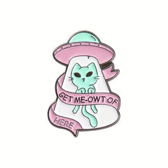 5pcs Astronaut Starry Sky Cats Enamel Pins Space Universe Brooches Lapel Backpac
