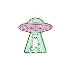 5pcs Astronaut Starry Sky Cats Enamel Pins Space Universe Brooches Lapel Backpac