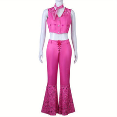 Cowgirl Costume 70s 80s Hippie Disco Flare Leg Pants Set