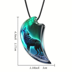Wolf Necklace Resin Landscape Animal Pendant Necklace Toy For Daughter