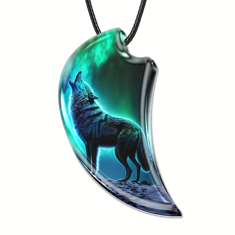 Wolf Necklace Resin Landscape Animal Pendant Necklace Toy For Daughter