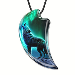 Wolf Necklace Resin Landscape Animal Pendant Necklace Toy For Daughter